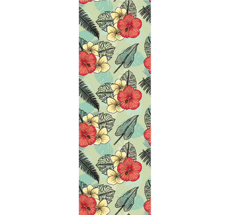Groene tropische arrangement bloemen behang - TenStickers