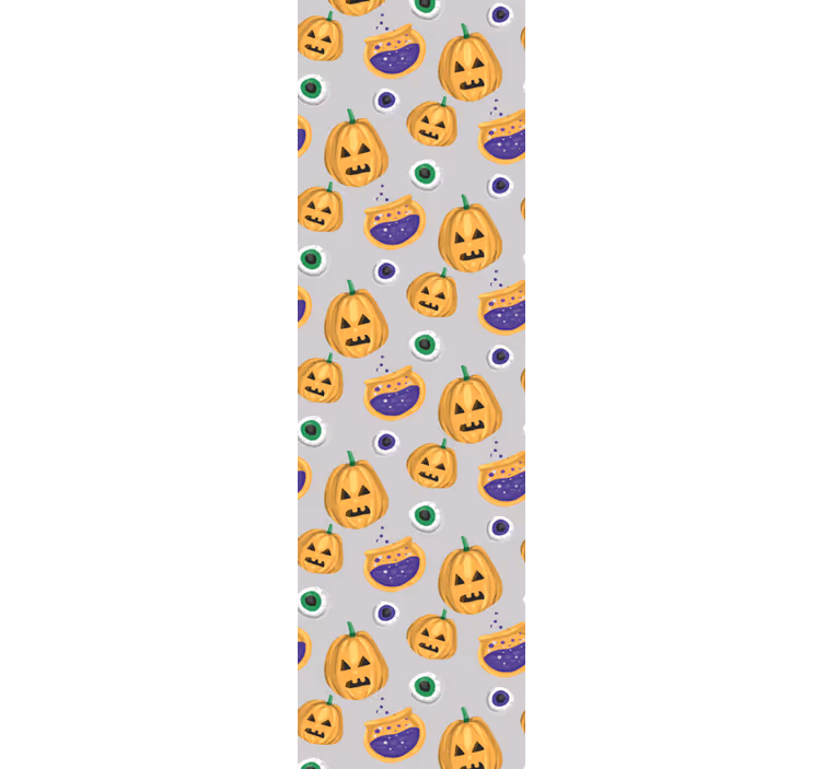 Pompoenpatroon halloween behang - TenStickers