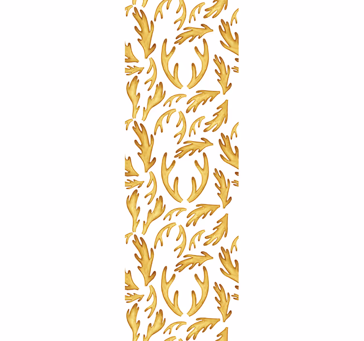 Gouden bladpatroon behang bladeren - TenStickers