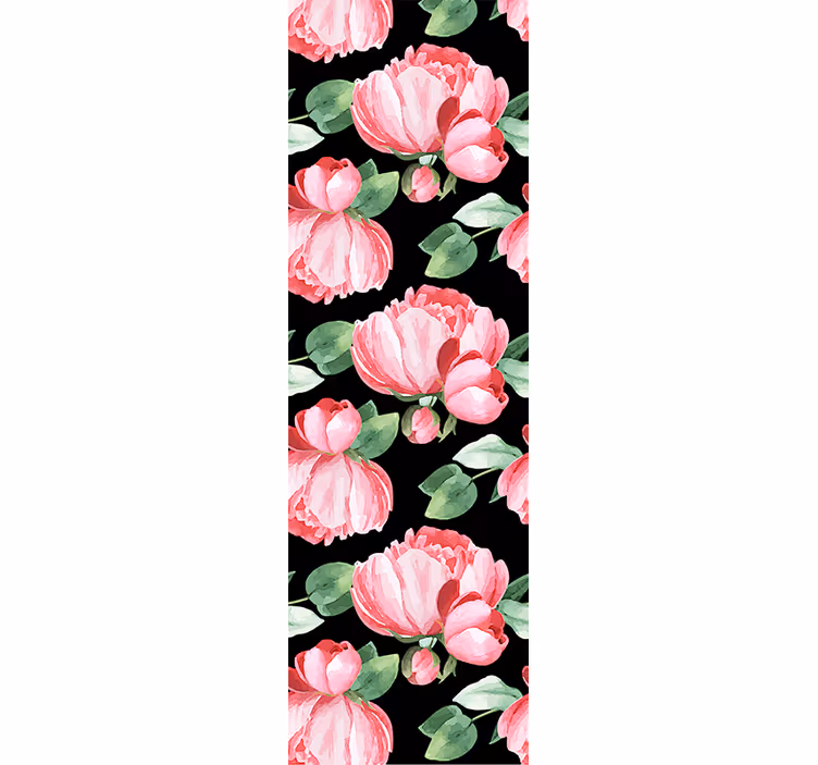 Bloeiende pioenrozen bloemen behang - TenStickers