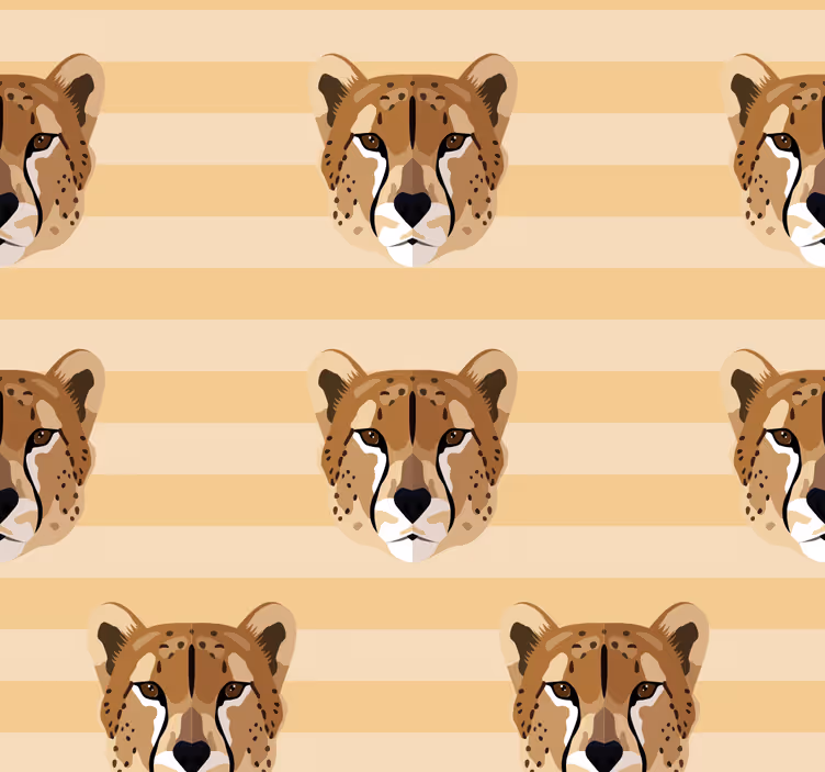 Cheetah strepenpatroon behang dieren - TenStickers