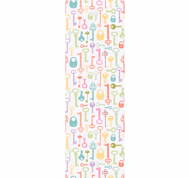 Sleutelpatroonmotief behang tienerkamer - TenStickers
