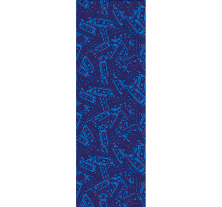 Alfanumeriek patroon blauw behang - TenStickers