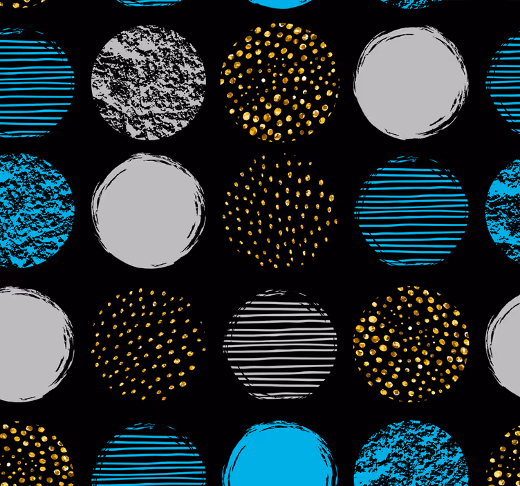 Geometrisch stippencombinatie behang geometrisch - TenStickers