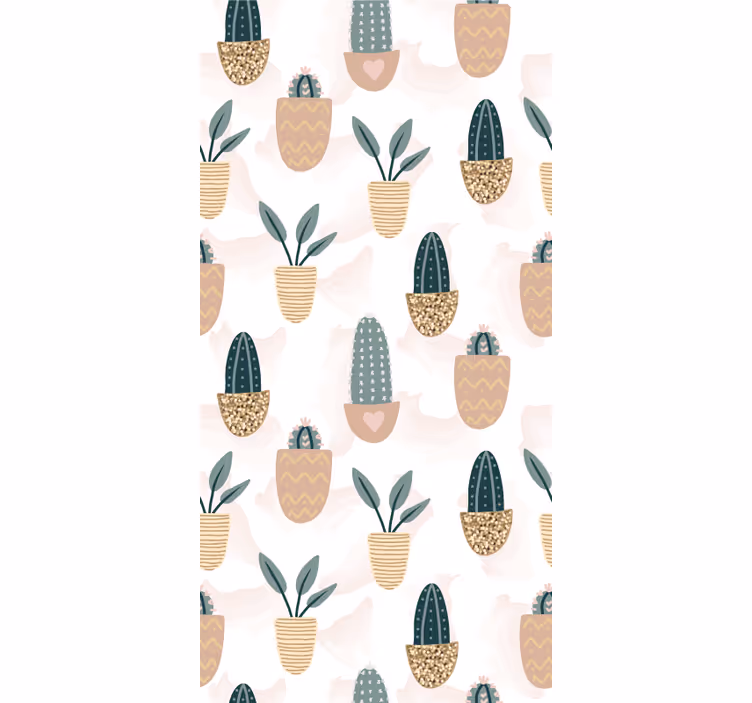 Ingemaakte cactussen patroon behangpapier natuur - TenStickers
