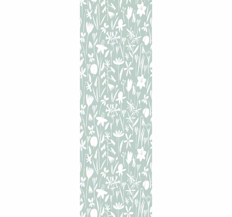 Botanische silhouetten bloemen behang - TenStickers