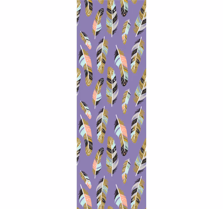 Behang tienerkamer met veerpatronen - TenStickers
