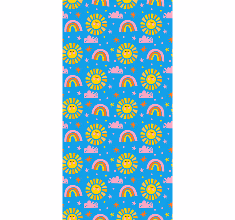 Speelse regenbogen behangpapier kinderkamer - TenStickers