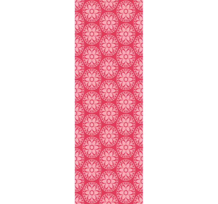 Geometrisch bloemmotief roze behang - TenStickers