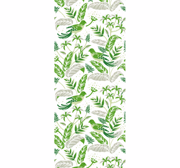 Botanisch motief behang bladeren - TenStickers