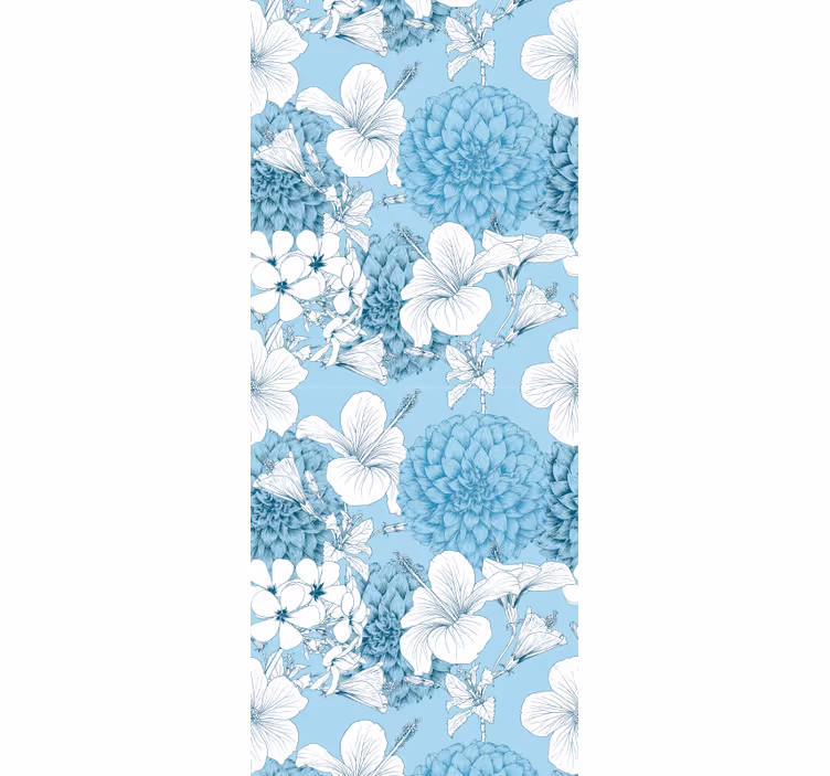 Bloemenschetsmotief bloemen behang - TenStickers