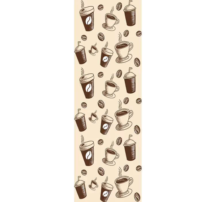 Ontwerp met koffiemotief behang keuken - TenStickers