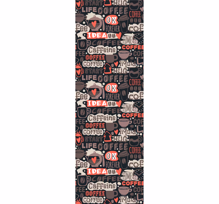 Cafeïne motief behang letters - TenStickers