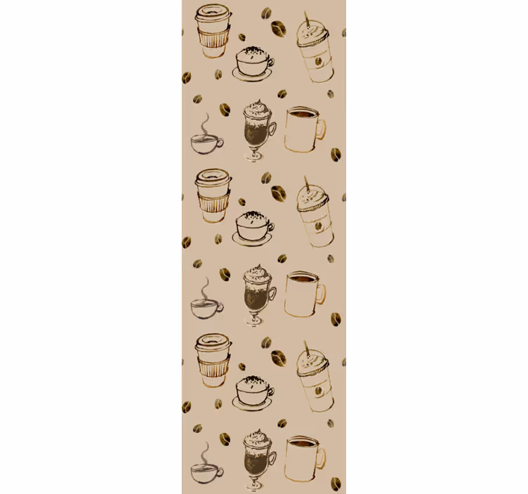 Koffie-illustraties behang keuken - TenStickers