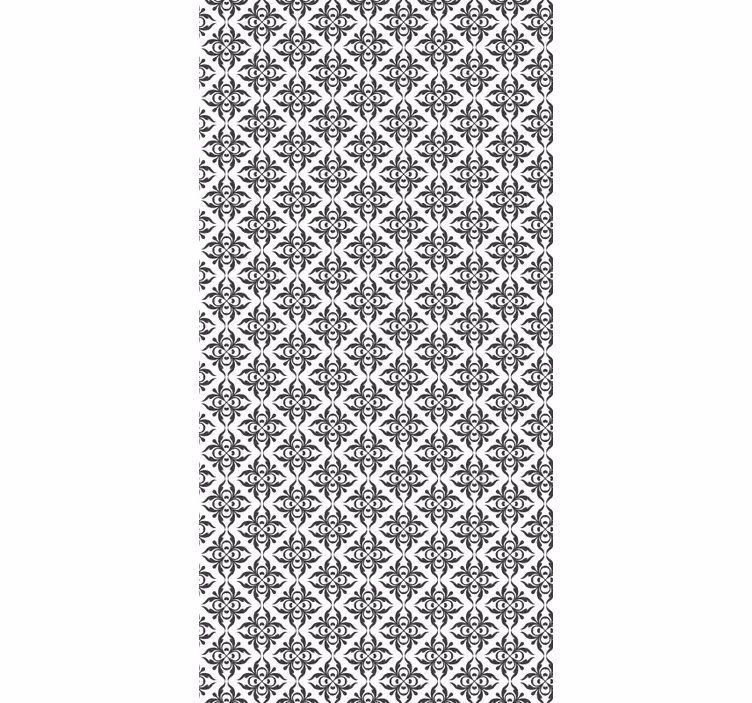 Elegante zwarte bloemen behang kantoor - TenStickers