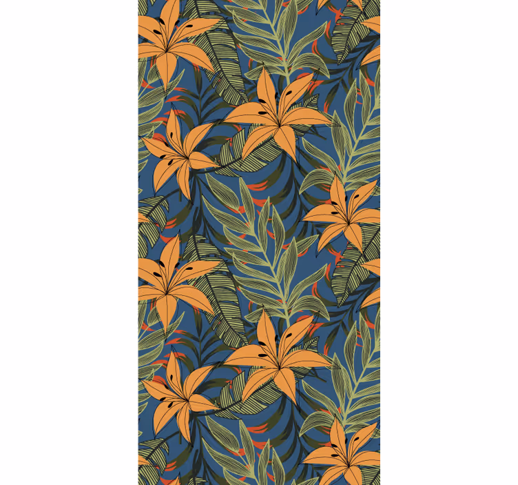 Tropisch bloemmotief bloemen behang - TenStickers