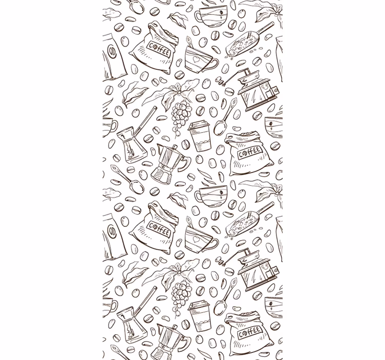 Ensemble met koffiemotief behang keuken - TenStickers