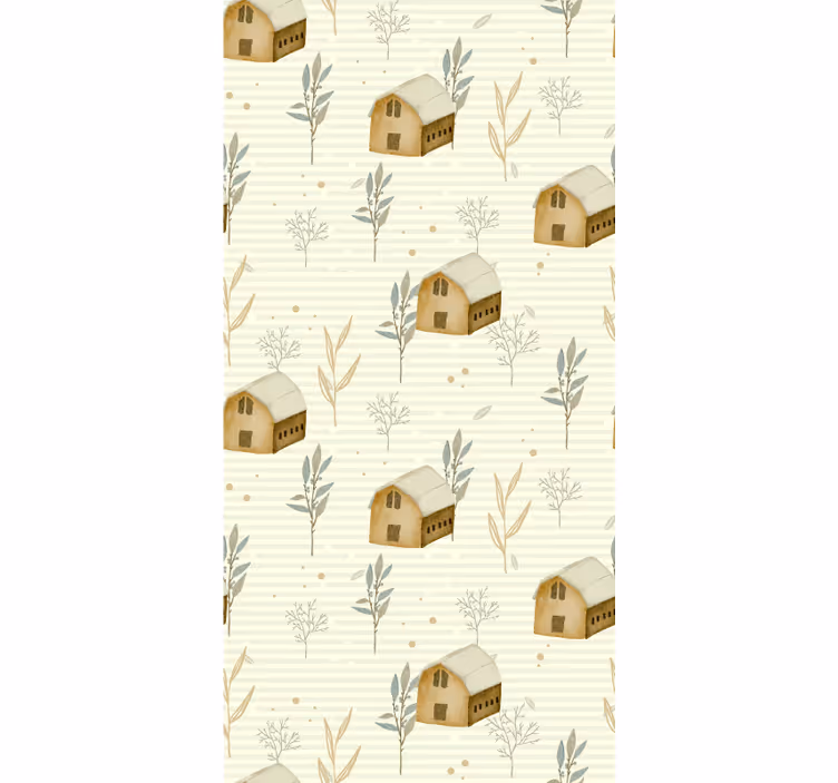 Rustieke hut charme behang Scandinavië - TenStickers
