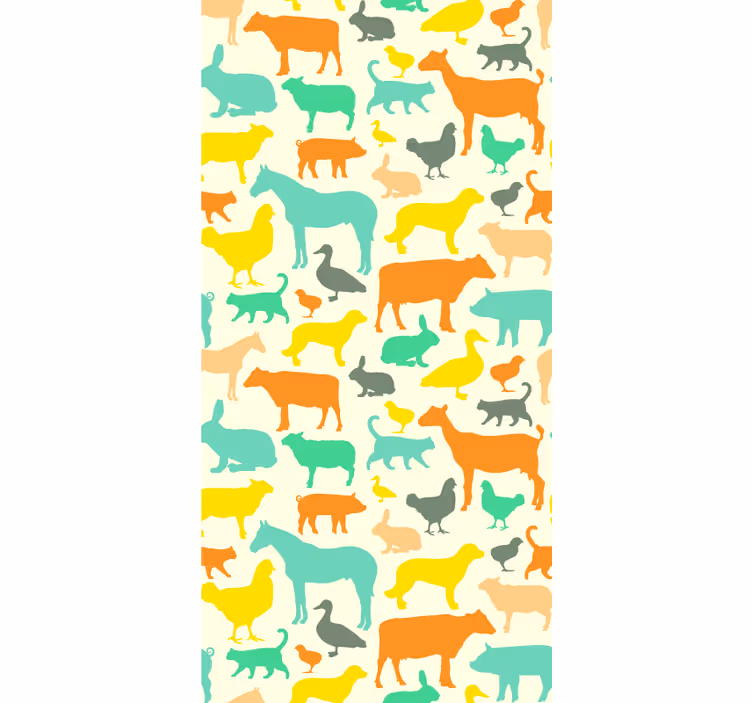 Dierensilhouetten behang dieren - TenStickers