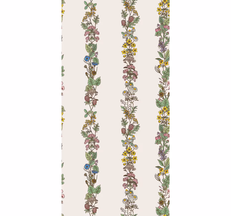 Botanische verticale strepen behang badkamer - TenStickers