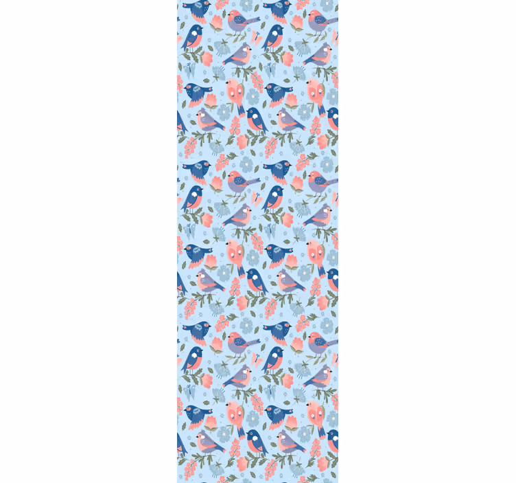Behang vogels met bloemenpatroon - TenStickers