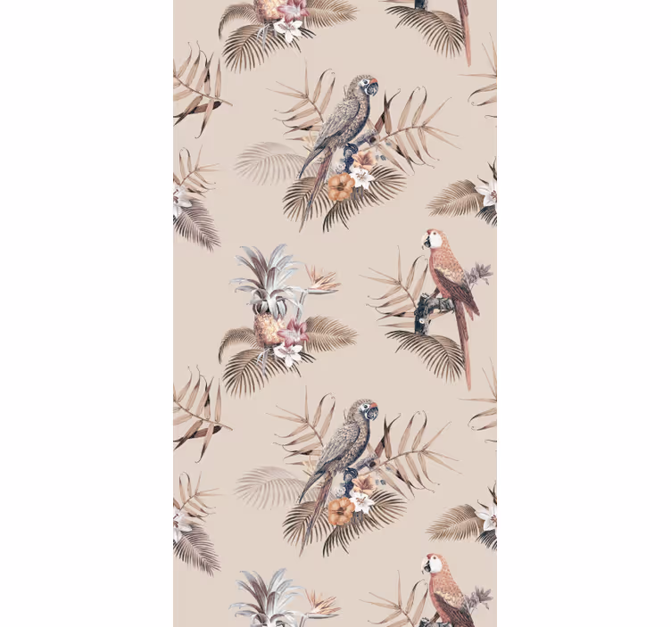 Papegaai behang tropische papegaai elegantie - TenStickers