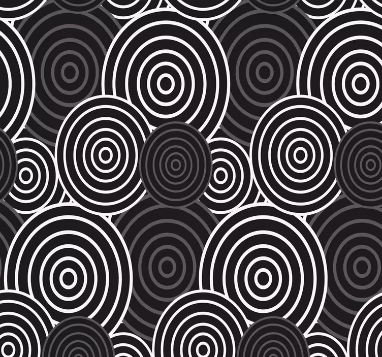 Concentrische cirkels behang geometrisch - TenStickers