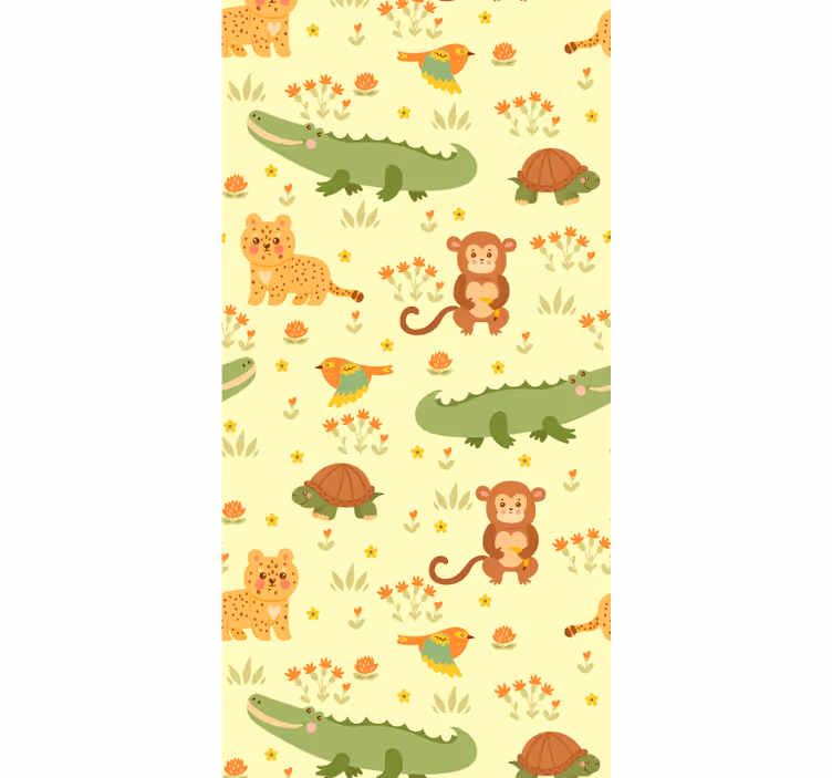 Motief van junglefauna behang dieren - TenStickers