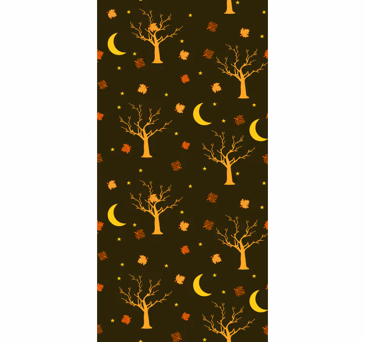Herfstnachtmotief behangpapier natuur - TenStickers