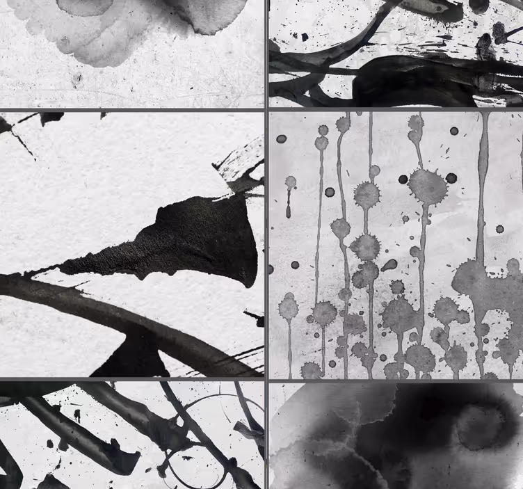 Abstracte inktvlekken behang abstract - TenStickers