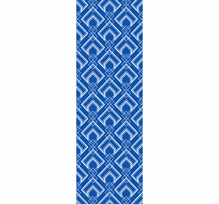 Behang geometrisch blauw patroon - TenStickers