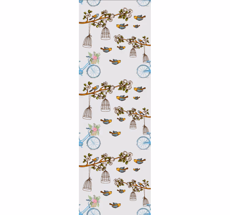 Ontwerp van fietsvogels behang vogels - TenStickers