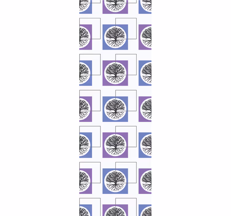 Geometrisch boomontwerp behangpapier slaapkamer - TenStickers