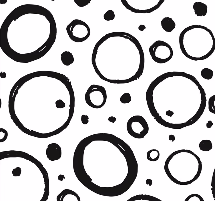 Stippen behang Zwarte abstracte bubbels - TenStickers