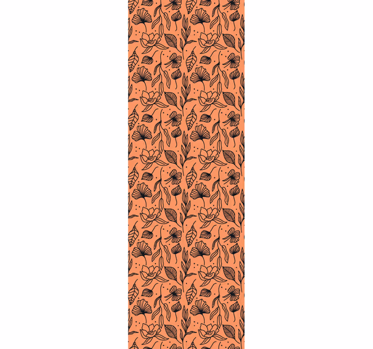 Interieur met bloemenpatroon bloemen behang - TenStickers