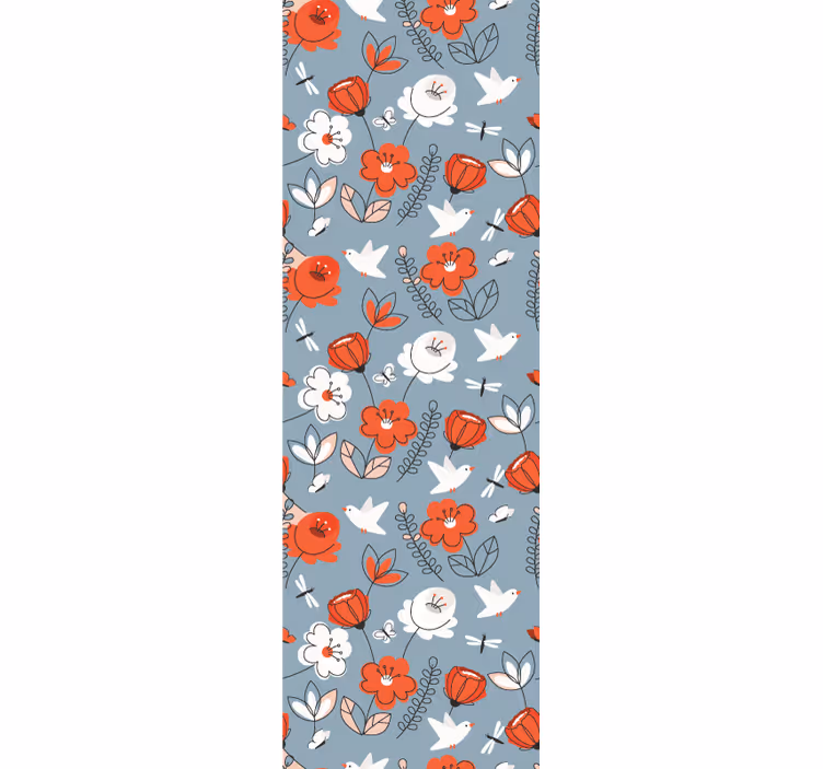 Bloemenpatroon detail bloemen behang - TenStickers