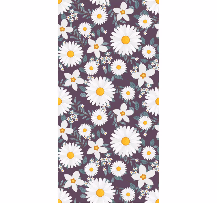 Madeliefje bloemmotief bloemen behang - TenStickers