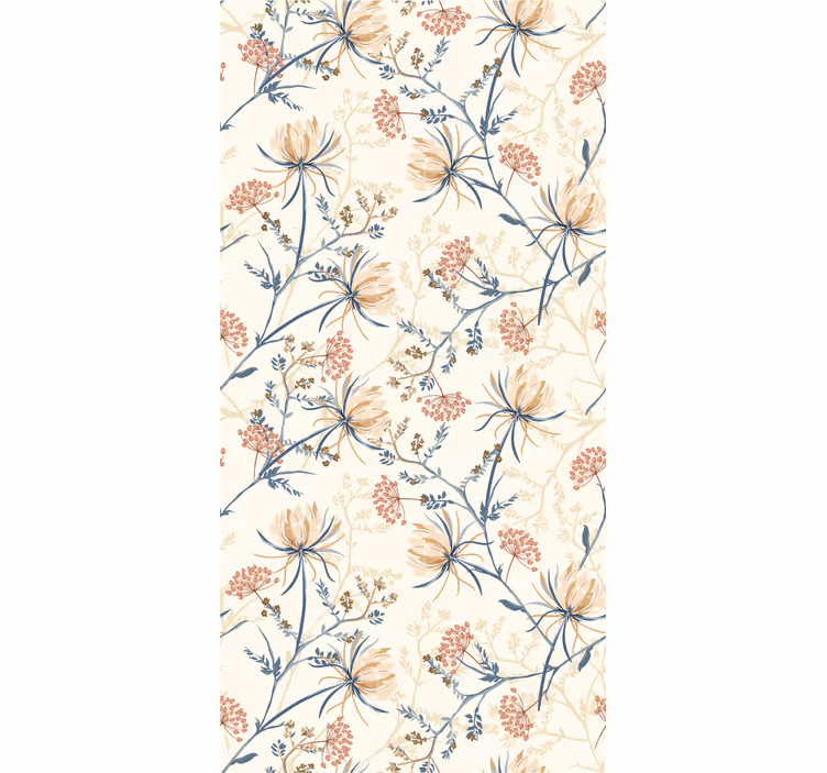 Botanische bries bloemen behang - TenStickers