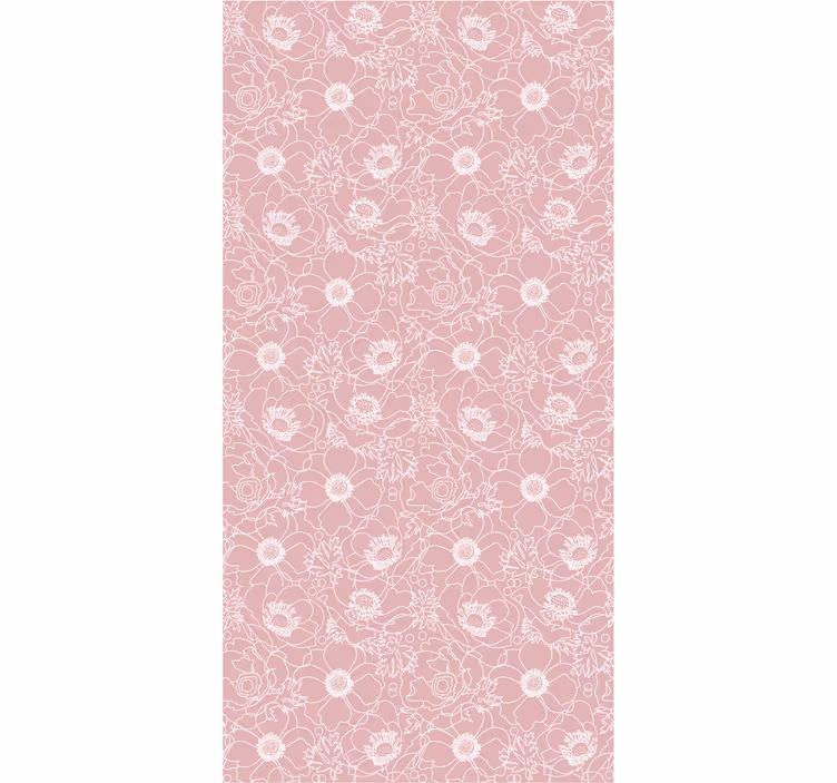 Bloemenomtrekmotief bloemen behang - TenStickers