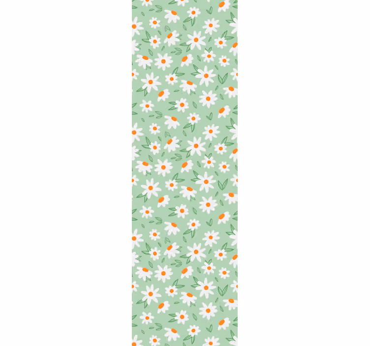 Bloemenpatroon met madeliefjes bloemen behang - TenStickers