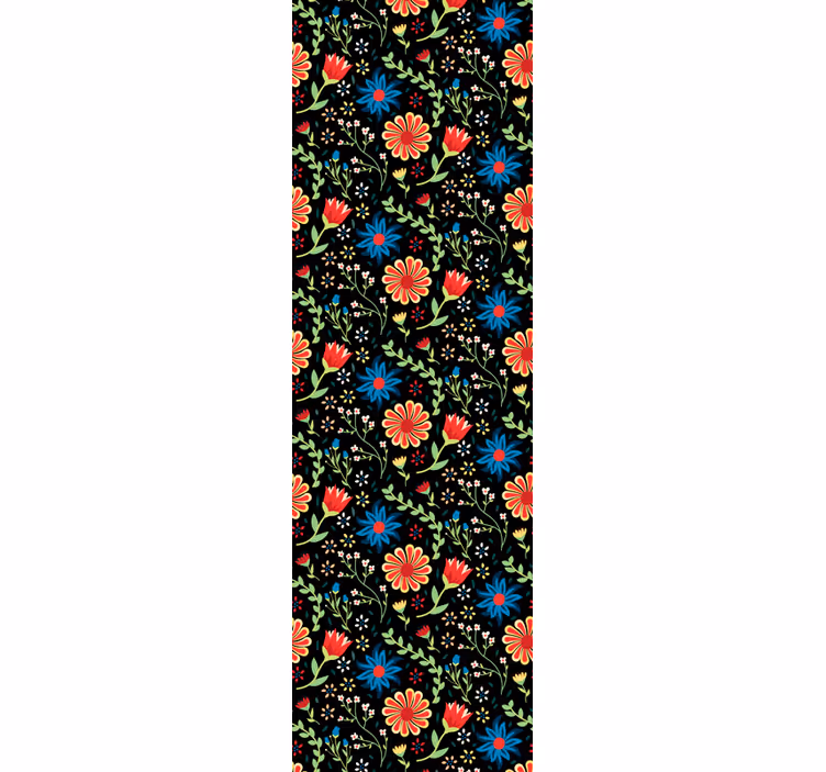 Accent met bloemenpatroon bloemen behang - TenStickers