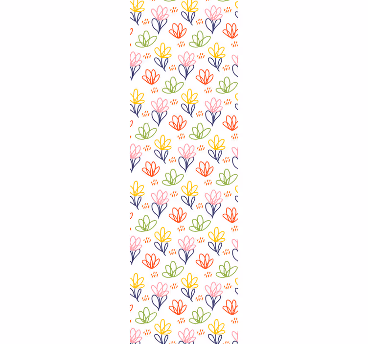 Bloemen behang bloemige doodle patroon - TenStickers