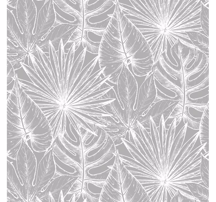 Behang natuur Tropische palmboom grijs licht - TenStickers
