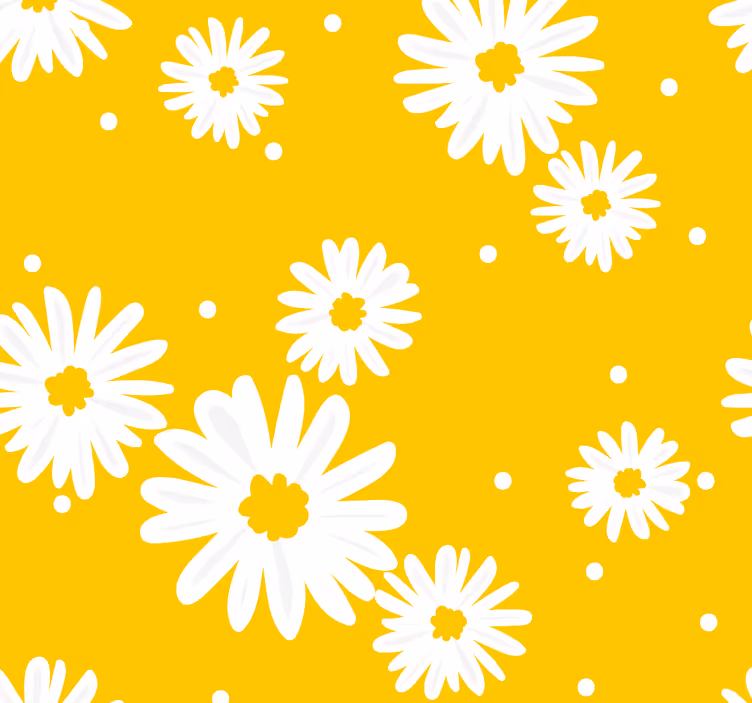 Madeliefje genot bloemen behang - TenStickers