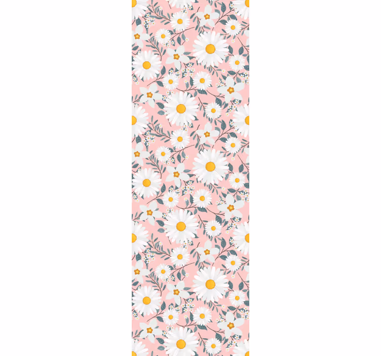 Madeliefje bloeipatroon bloemen behang - TenStickers