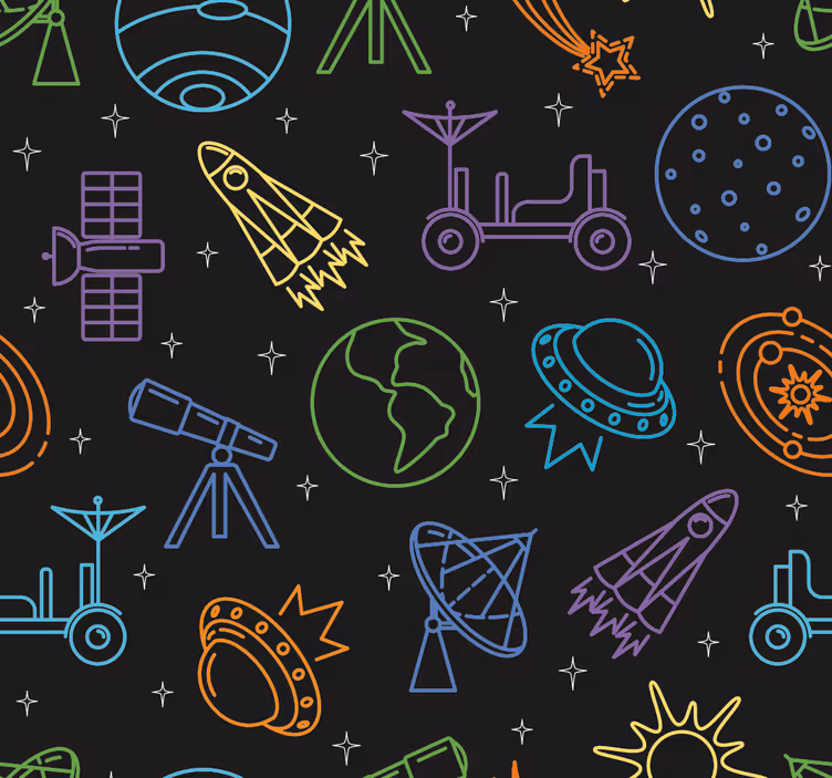 Hemelse exploratie behangpapier kinderkamer - TenStickers