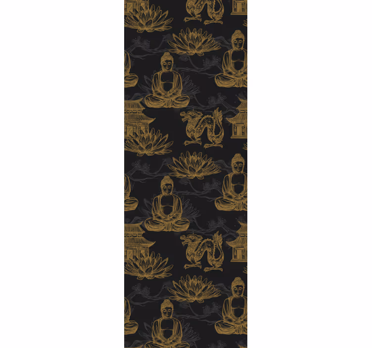 Boeddhistische iconografie slaapkamer behang - TenStickers