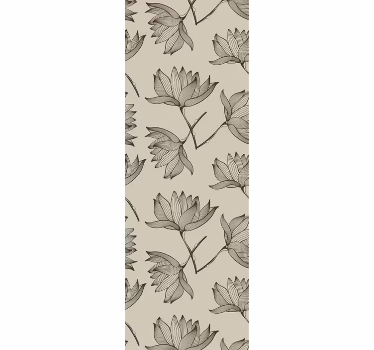 Omlijnde bloesems bloemen behang - TenStickers