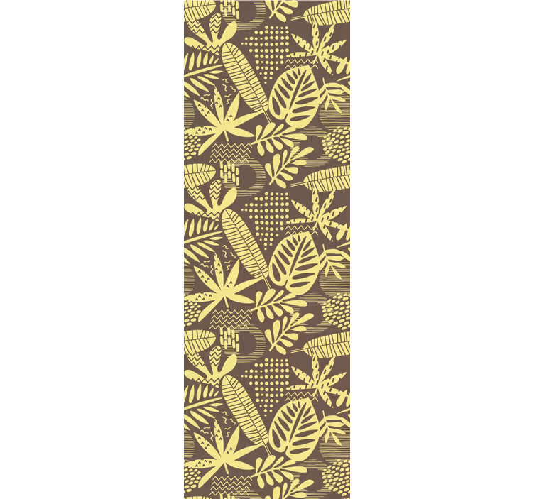 Botanisch motiefpatroon behang bladeren - TenStickers