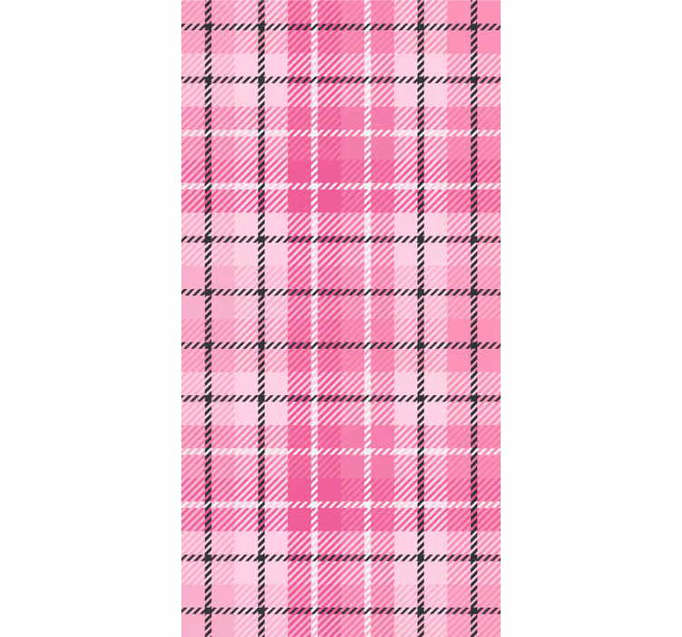 Roze tartanpatroon behang vierkantjes - TenStickers